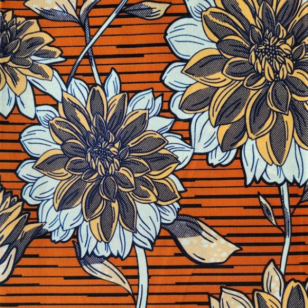 YELLOW DAHLIAS Afrikanischer Wax Print Stoff